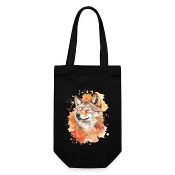 Wolf - Geschenkbeutel für Flaschen - Schwarz - Vorne