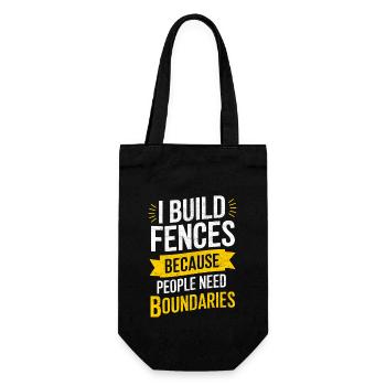 Zauninstallateur Zaunbauer Fence Installer - Geschenkbeutel für Flaschen - Schwarz - Vorne