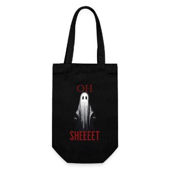 Halloween Oh Sheet Gespenst Lustig - Geschenkbeutel für Flaschen - Schwarz - Vorne