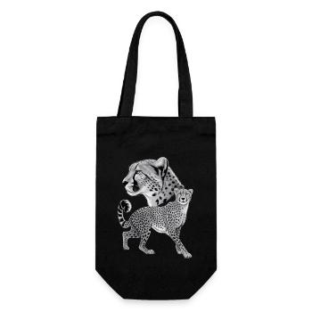 Gepard - Geschenkbeutel für Flaschen - Schwarz - Vorne