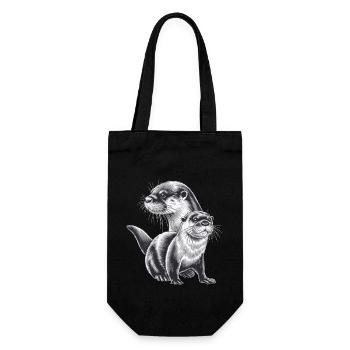 Otter - Geschenkbeutel für Flaschen - Schwarz - Vorne
