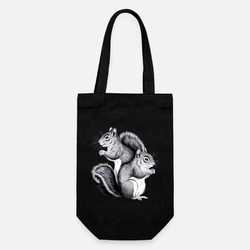 Eichhörnchen - Geschenkbeutel für Flaschen - Schwarz