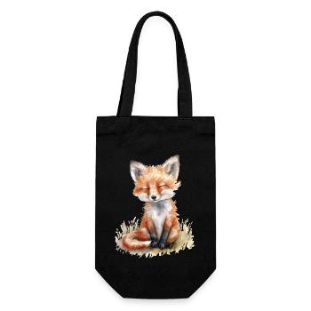Fuchs - Geschenkbeutel für Flaschen - Schwarz - Vorne