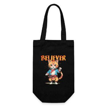 Kampfsport-Katze - Believer Martial Arts Cat - - Geschenkbeutel für Flaschen - Schwarz - Vorne