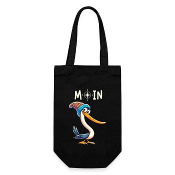 Hamburg Moin Möwe Beanie Nordsee Norden Lustig - Geschenkbeutel für Flaschen - Schwarz - Vorne