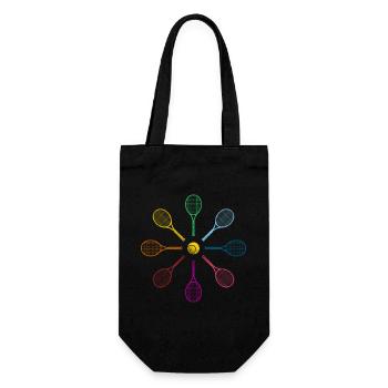 Funny Tennis Player Racket Tennis - Gift Bag for Bottles - black - Front