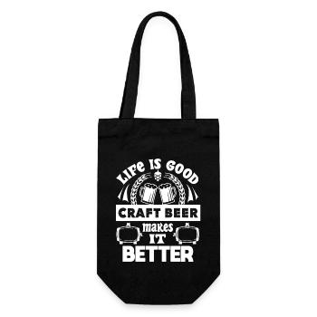 Beer Brewing Craft Beer Makes Life Better - Gift Bag for Bottles - black - Front
