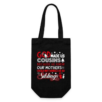 Christmas God Made Us Cousins - Gift Bag for Bottles - black - Front