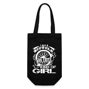 Bicycle And Coffee Kind Of Girl - Gift Bag for Bottles - black - Front