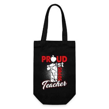 Proud 1st Grade Teacher - Gift Bag for Bottles - black - Front