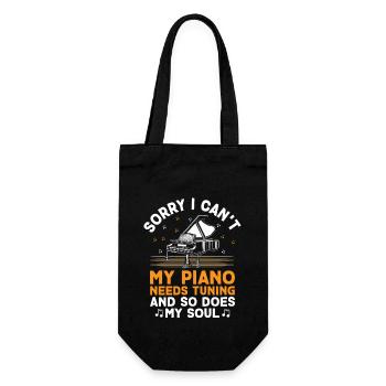 Désolé, je ne peux pas, mon piano a besoin d’être accordé et mon piano aussi - Sac à bouteille - noir - Devant
