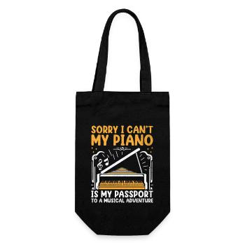 Sorry I Can't My Piano Is My Passport To A Musical - Gift Bag for Bottles - black - Front