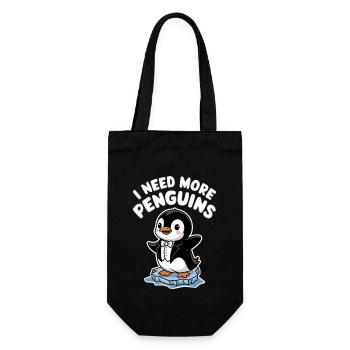 I need more penguins funny penguin - Gift Bag for Bottles - black - Front