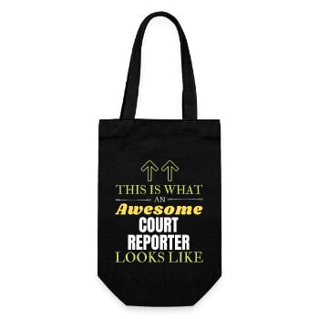This is What an Awesome Court Reporter Looks Like - Gift Bag for Bottles - black - Front