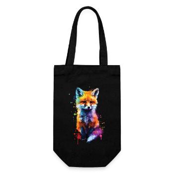 Fuchs - Geschenkbeutel für Flaschen - Schwarz - Vorne