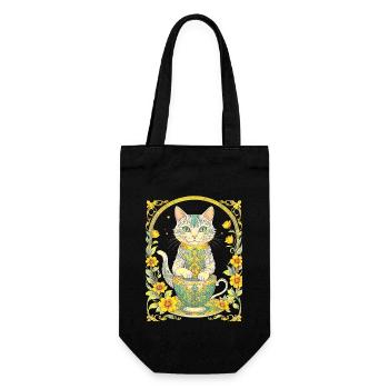 Elegante Teestunde für Katzen Elegant Feline Tea - Geschenkbeutel für Flaschen - Schwarz - Vorne