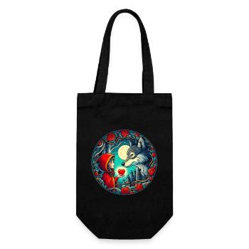 Conte de fées Le petit chaperon rouge Loup Cœur d’enfant Bien-être animal - Sac à bouteille - noir - Devant