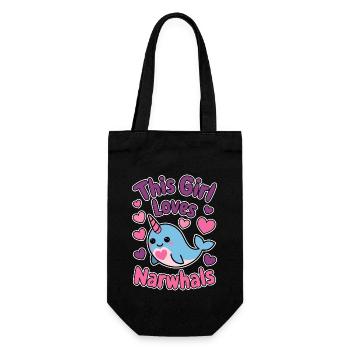 Narwhal Saying Narwhals Funny Narwhal Gift - Gift Bag for Bottles - black - Front