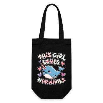 Narwal Spruch Narwale Lustiges Narwal Geschenk - Geschenkbeutel für Flaschen - Schwarz - Vorne