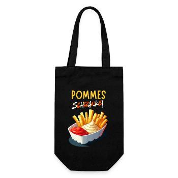 French Fries Schranke Ruhr Area Snack Weekend Party - Gift Bag for Bottles - black - Front