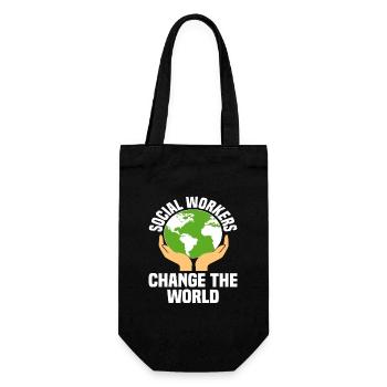 Social workers change the world - Gift Bag for Bottles - black - Front