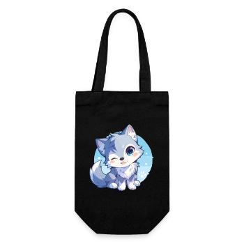 Wölfe Wolf - Geschenkbeutel für Flaschen - Schwarz - Vorne