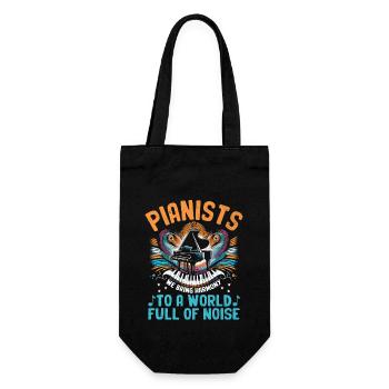 Pianists To A World Full Of Noise Piano Player Pia - Gift Bag for Bottles - black - Front