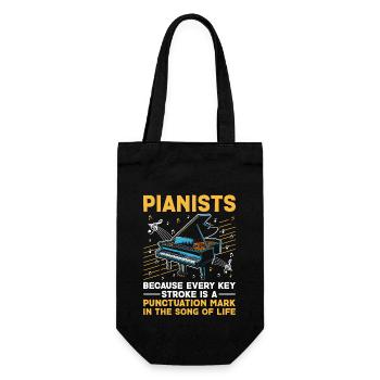 Pianisten, weil jeder Tastendruck eine Interpunktion ist - Geschenkbeutel für Flaschen - Schwarz - Vorne