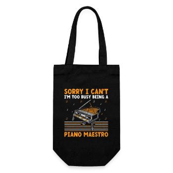 Sorry I Can't I'm Too Busy Being A Piano Maestro P - Gift Bag for Bottles - black - Front