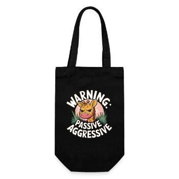 Warning: Passive Aggressive Giraffe Humor - Gift Bag for Bottles - black - Front