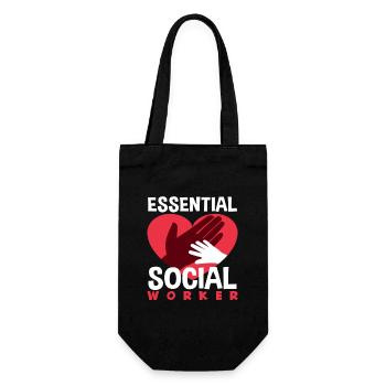 Essential Social Worker Heart Hands - Gift Bag for Bottles - black - Front