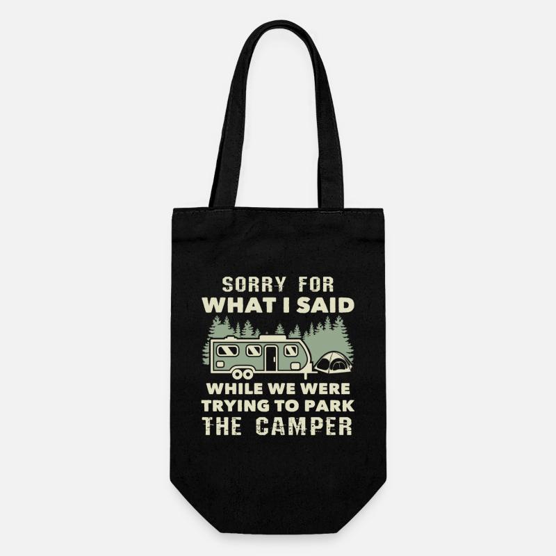 Trying To Park The Camper Camping - Gift Bag for Bottles - black