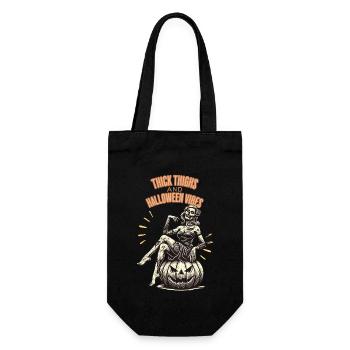 Fun Halloween: Thick Thighs and Vibes - Gift Bag for Bottles - black - Front
