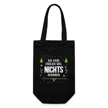 Nichts zu Weihnachten Hässliches Weihnachtsoutfit - Geschenkbeutel für Flaschen - Schwarz - Vorne