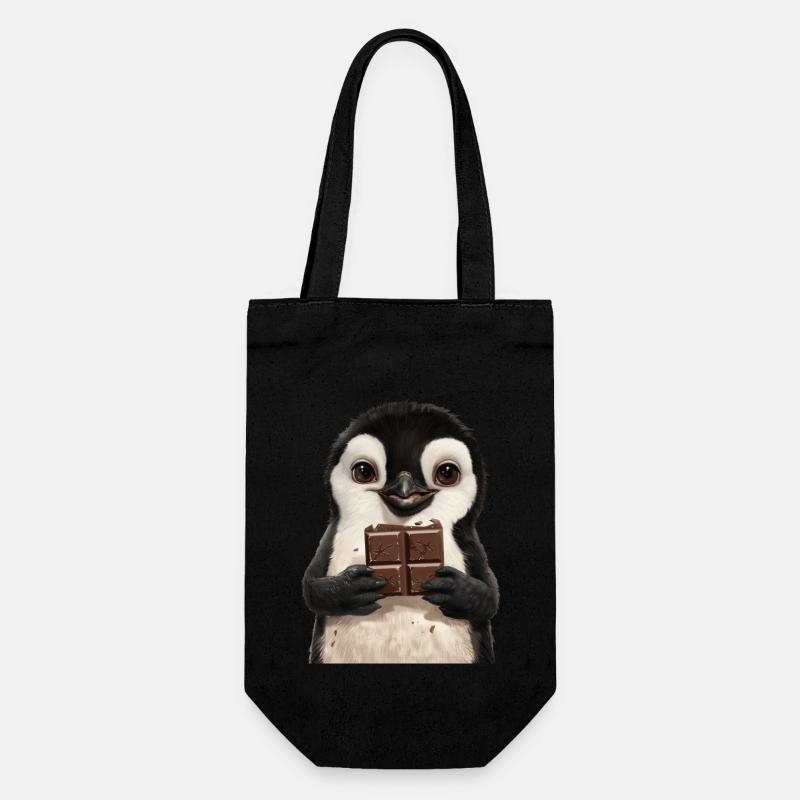 Pinguin - Geschenkbeutel für Flaschen - Schwarz