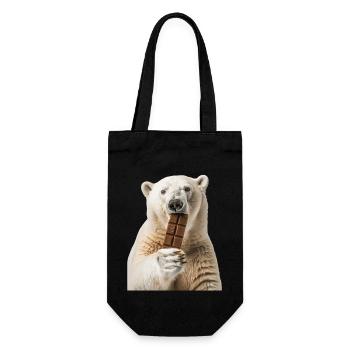 Polar bear - Gift Bag for Bottles - black - Front