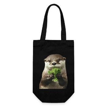 Otter - Geschenkbeutel für Flaschen - Schwarz - Vorne
