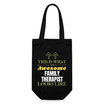 This is What an Awesome Family Therapist Looks Lik - Gift Bag for Bottles - black - Front