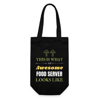 So sieht ein fantastischer Food-Server aus - Geschenkbeutel für Flaschen - Schwarz - Vorne