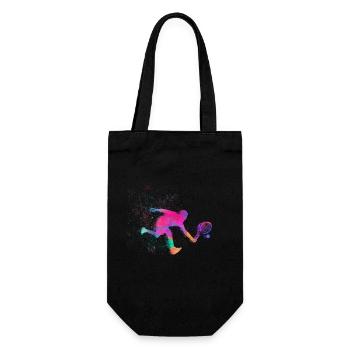 Drôle de joueur de tennis raquette arc-en-ciel - Sac à bouteille - noir - Devant
