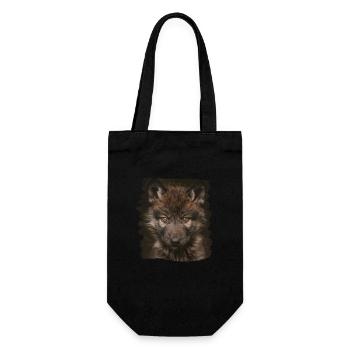 Wölfe Wolf - Geschenkbeutel für Flaschen - Schwarz - Vorne