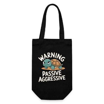 Vorsicht Passiv Aggressiv Schildkröte Humor - Geschenkbeutel für Flaschen - Schwarz - Vorne