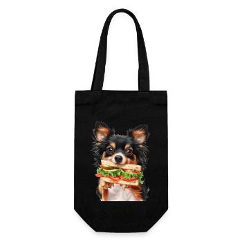 Hund - Geschenkbeutel für Flaschen - Schwarz - Vorne