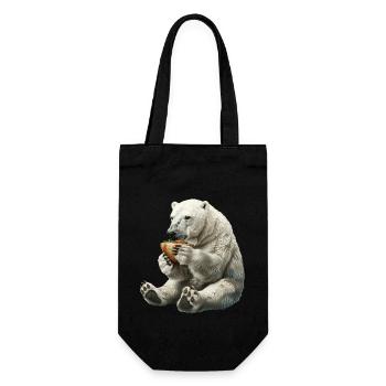 Polar bear - Gift Bag for Bottles - black - Front