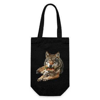 Wolf - Geschenkbeutel für Flaschen - Schwarz - Vorne