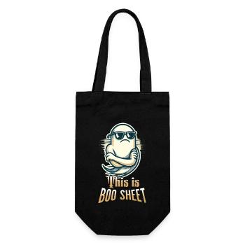 Funny Halloween Ghost With Boo Sheet Text - Gift Bag for Bottles - black - Front