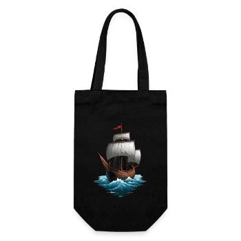 Historic Sailing Ship Adventure Romance - Gift Bag for Bottles - black - Front