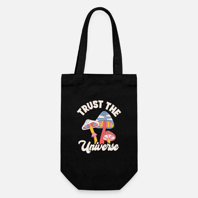 Faites confiance à l’univers Champignons Design - Sac à bouteille - noir