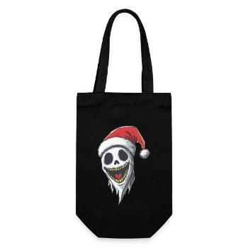 Halloween Gift Ghost with Christmas Hat Decoration - Gift Bag for Bottles - black - Front