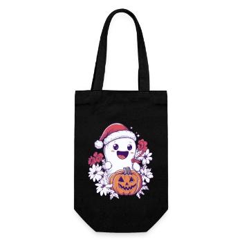 Halloween Gift Ghost with Christmas Hat Decoration - Gift Bag for Bottles - black - Front